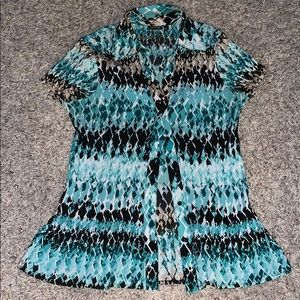 Button up short sleeve blouse